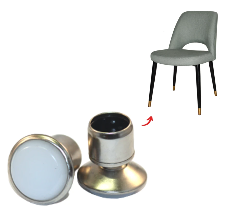 13mm 16mm Nickel Plated Vintage Swivel Chair Tip ChairTipsNZ
