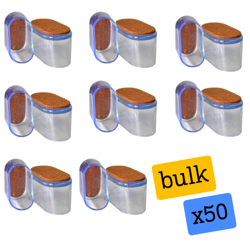 BULK LOT - Felt Oval Hybrid Silicone Chair Tips
