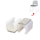 White Felt Clip-On Glides for Sled Chairs – Floor including timber & Noise Protection