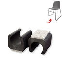 Black Felt Clip-On Glides for Sled Chairs – Floor including timber  & Noise Protection