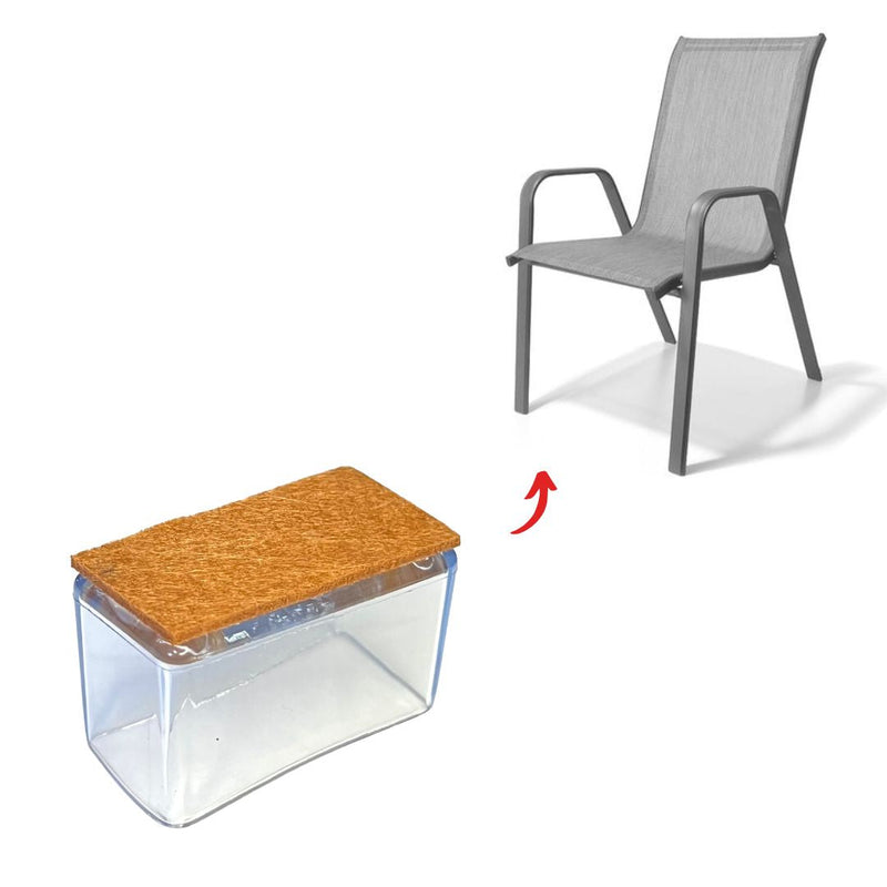 Felt Rectangular Hybrid Silicone Chair Tips