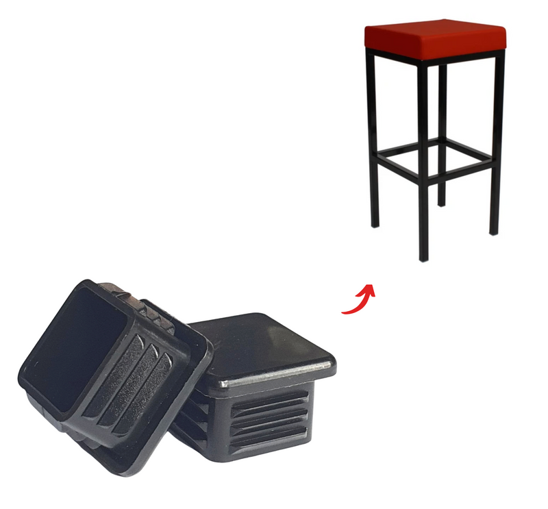 Square Black Internal Chair Tips