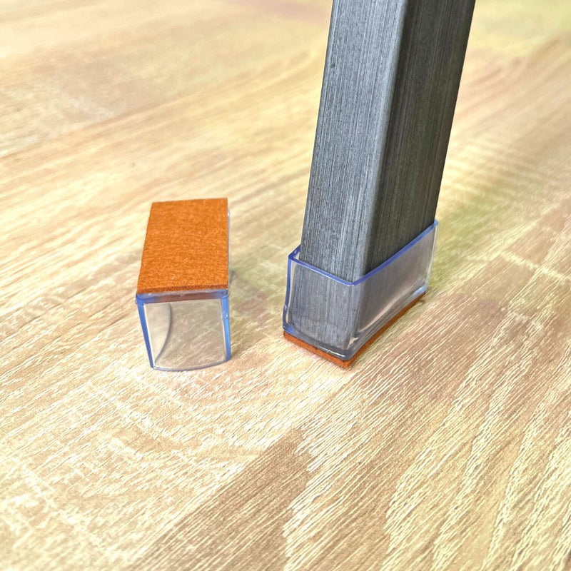Felt Rectangular Silicone Chair Tips – Scratch-Free & Silent Protection Indoors