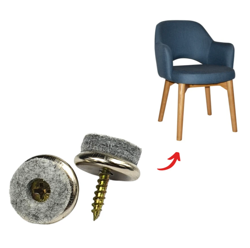 Felt Screw-in Chair Leg Protectors - Stop Floor Scratches & Noise